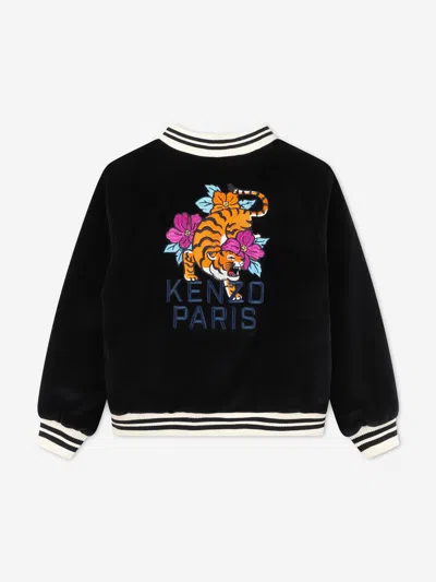 Kenzo Embroidered Bomber Jacket In Grey