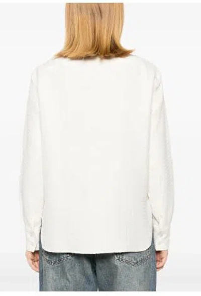 Golden Goose Ivory Shirt With Jacquard Pattern In Papyrus
