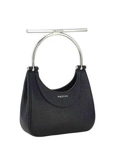 Alexander Mcqueen Mcqueen T-bar Crossbar Leather Handbag In Black