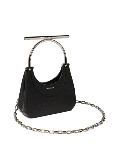 Alexander Mcqueen Mcqueen T-bar Crossbar Leather Handbag In Black
