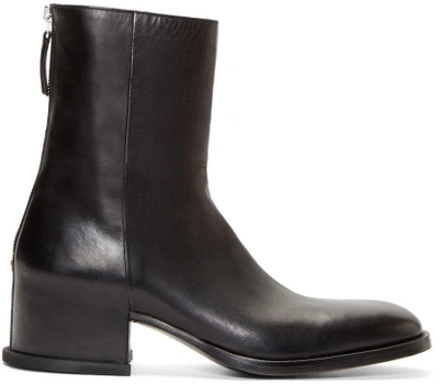 Shop Givenchy Black Leather Paco Ankle Boots