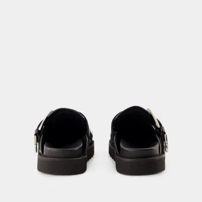 Toga Studded Faux-fur Mules In Black