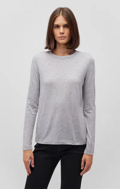 Mavi Long Sleeve Crew Neck T-shirt In Snow Grey Melange In Grey