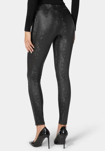 Bebe High Waist Embossed Vegan Leather Legging In Black