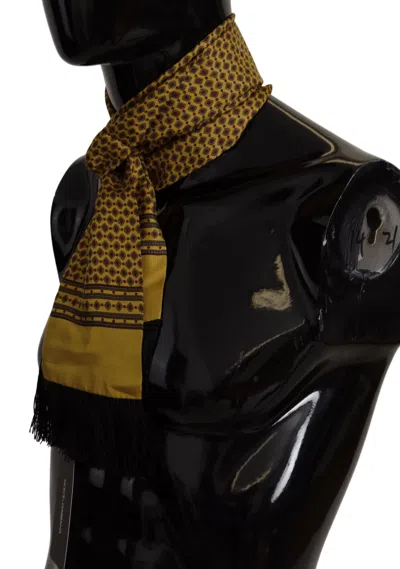 Dolce & Gabbana Elegant Yellow Silk Men's Scarf In Yellow