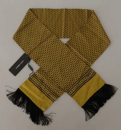 Dolce & Gabbana Elegant Yellow Silk Men's Scarf In Yellow