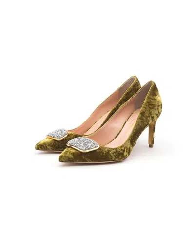 Rupert Sanderson New Nada Crystal Velvet In Gold