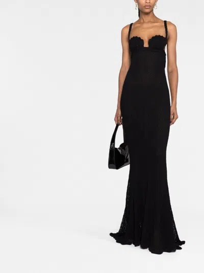Blumarine Crochet-knit Gown Dress