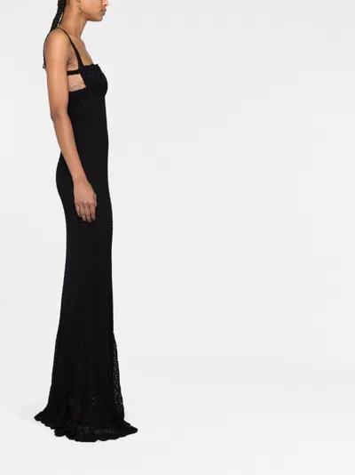 Blumarine Crochet-knit Gown Dress