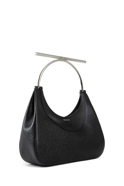 Alexander Mcqueen Metal Handle Leather Shoulder Bag