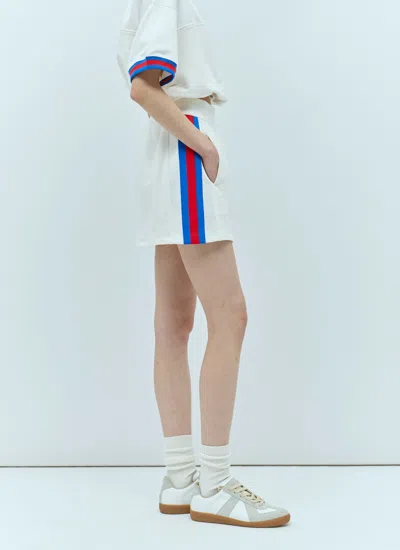 Gucci Women Jersey Mini Skirt With Web Stripe In White