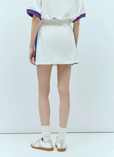 Gucci Women Jersey Mini Skirt With Web Stripe In White