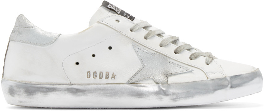 golden goose superstar white silver