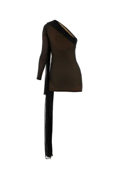 Dion Lee Abito Monospalla In Misto Viscosa Nera Donna In Black