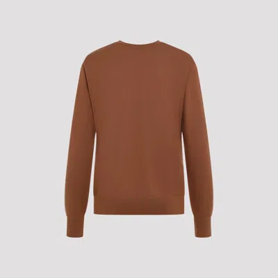 Dries Van Noten Tuomas Pullover In Fine Merino Wool In Brown