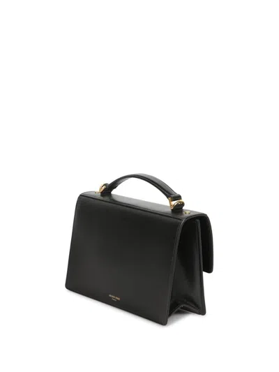 Golden Goose 'venezia' Black  Hand Bag With Lettering Logo And Clasp Closure In Black