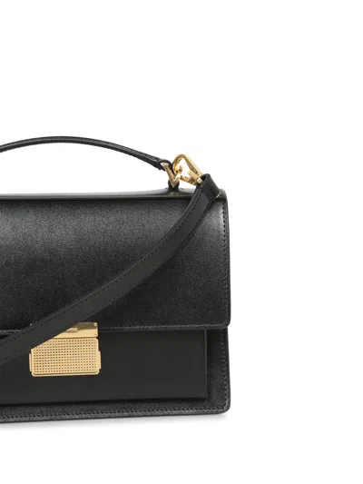 Golden Goose 'venezia' Black  Hand Bag With Lettering Logo And Clasp Closure In Black