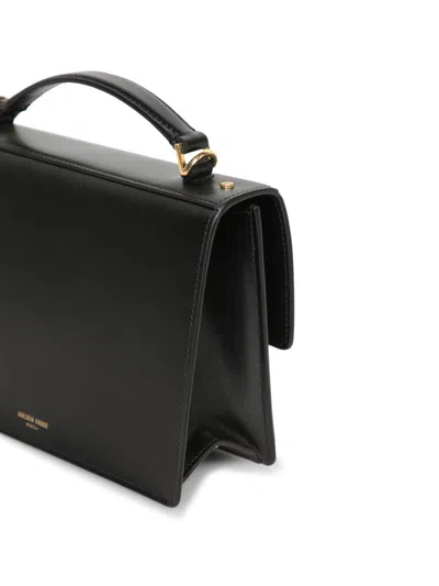Golden Goose 'venezia' Black  Hand Bag With Lettering Logo And Clasp Closure In Black