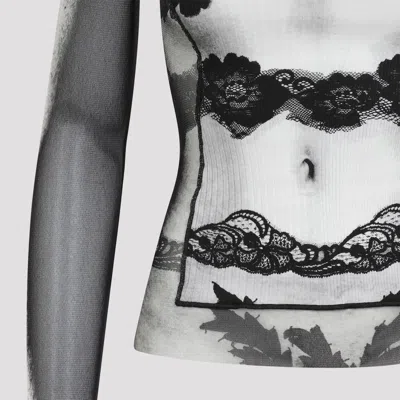 Jean Paul Gaultier Body Lace Mariniere Top In Multi