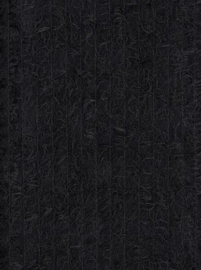Rohe Black Turtleneck Dress With Fringes All-over In Black