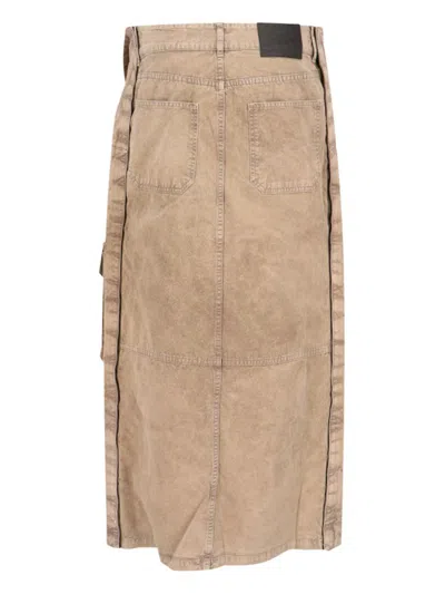 Y/project Maxi Cargo Skirt In Brown Cotton In Pink