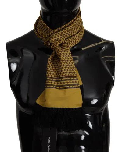 Dolce & Gabbana Elegant Yellow Silk Men's Scarf In Yellow
