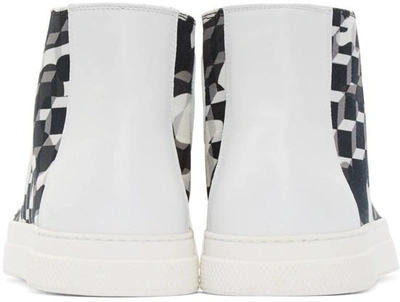 Shop Pierre Hardy Black & White Cube Frisco Sneakers