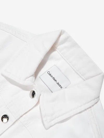Calvin Klein Jeans Est.1978 Calvin Klein Girls Button Denim Jacket In Ivory
