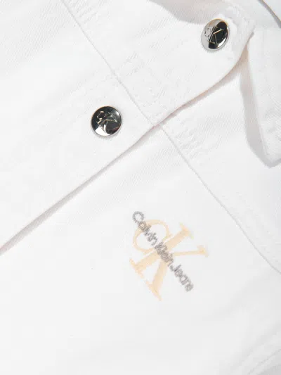 Calvin Klein Jeans Est.1978 Calvin Klein Girls Button Denim Jacket In Ivory