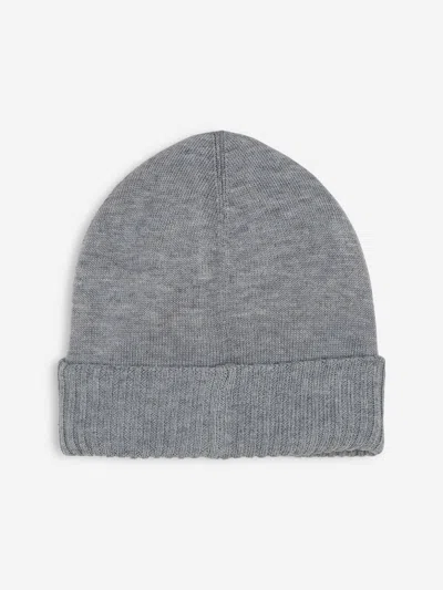Hugo Boss Boss Boys Logo Badge Beanie Hat In Grey