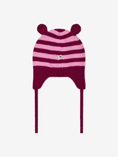The Bonnie Mob Baby Girls Damson Knit Hat With Ears In Purple
