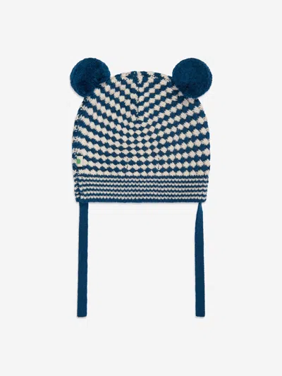 The Bonnie Mob Boys Hazel Chunky Checker Hat In Blue