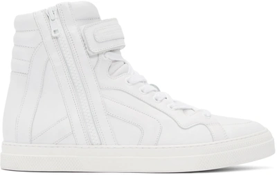 Pierre Hardy White Leather High-top Sneakers