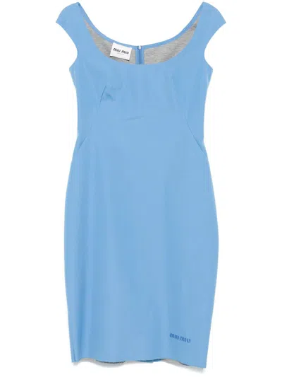 MIU MIU MIU MIU POPLIN MINI DRESS 