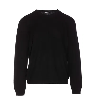 Apc Embroidered-logo Virgin Wool Jumper In Black