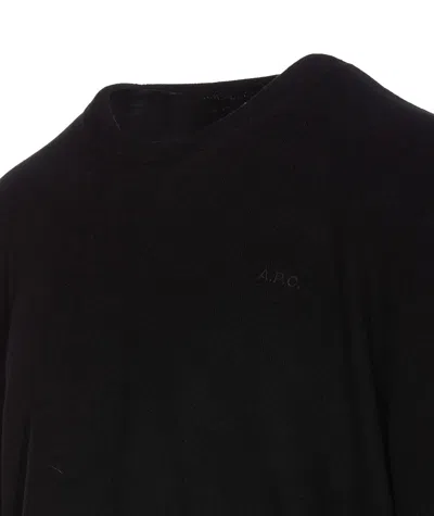 Apc Embroidered-logo Virgin Wool Jumper In Black