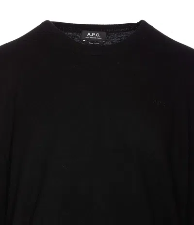 Apc Embroidered-logo Virgin Wool Jumper In Black