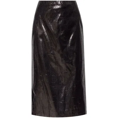 Alexander Mcqueen Mcqueen Silk Blend Midi Pencil Skirt In Black