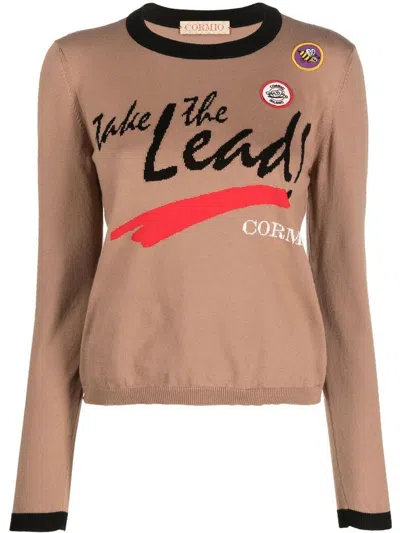 Cormio Beige Take The Lead Knitted T-shirt In Camoscio