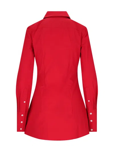 Interior Clark Collared Cotton Top In Red