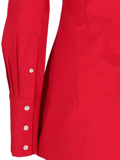 Interior Clark Collared Cotton Top In Red