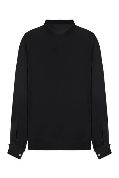 Michael Kors Ruffled Buttoned Shirt In Black