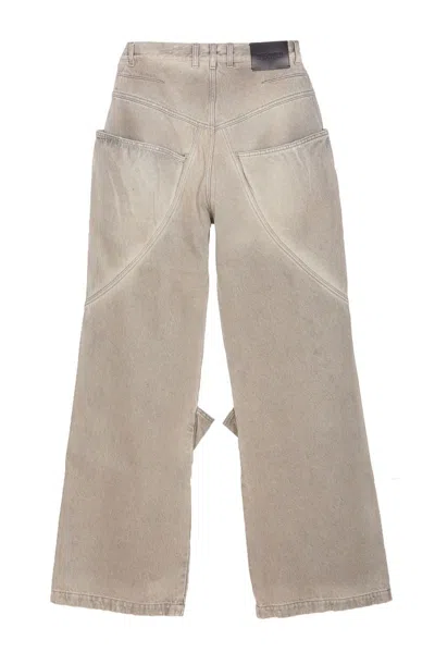 Attico Baggy Jeans With Pockets In Grey