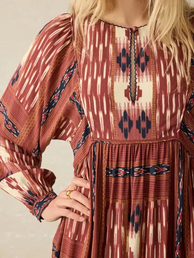 Faherty Stevie Dress In Issa Patchwork Ikat