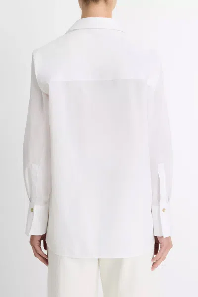 Vince Cotton Relaxed Straight Shirt In Off-white