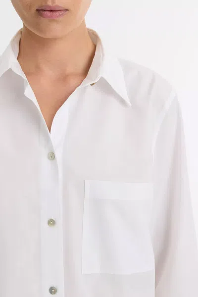 Vince Cotton Relaxed Straight Shirt In Off-white