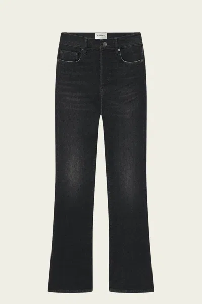 Frame Le Crop High Waist Raw Hem Mini Bootcut Jeans