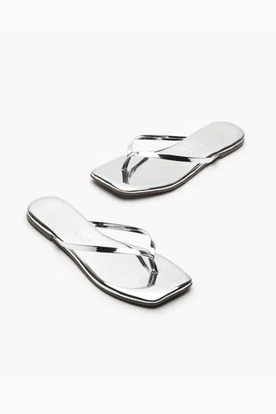 Tkees Women's Square Toe Lily Mirror Sandals In Chrome