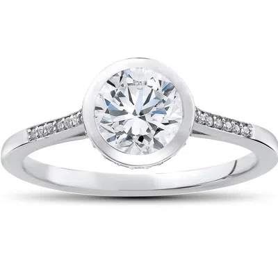 Pompeii3 1 1/10 Ct Lab Grown Diamond Aria Engagement Ring 14k White Gold In Silver
