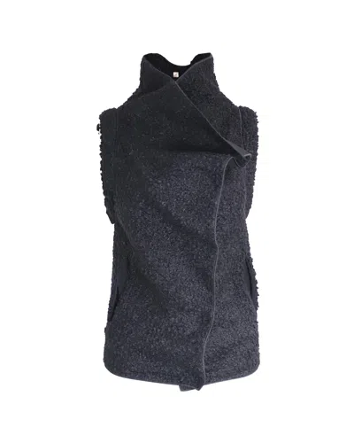 Rm By Roland Mouret Roland Mouret Rm Mohair Blend Draped Collar Vest In Black Wool In Grey